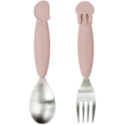 Done By Deer ™ Spoon & Fork Set YummyPlus Sea Friends In Rosa -Negozio online Pink Or Blue done by deer spoon amp fork set yummyplus sea friends in rosa a310914 2