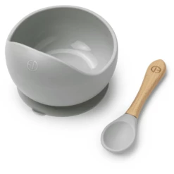 Elodie Ciotola In Silicone Con Cucchiaio, Mineral Green -Negozio online Pink Or Blue elodie ciotola in silicone con cucchiaio mineral green a372133 1