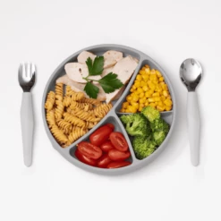 Everyday Baby Posate In Acciaio Inossidabile Con Manico In Silicone, 2 Pezzi In Grigio Tranquillo -Negozio online Pink Or Blue everyday baby posate in acciaio inossidabile con manico in silicone 2 pezzi in grigio tranquillo a315118 4