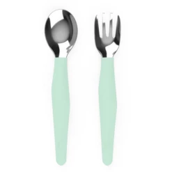 Everyday Baby Posate In Acciaio Inossidabile Con Manico In Silicone, 2 Pezzi In Menta Green -Negozio online Pink Or Blue everyday baby posate in acciaio inossidabile con manico in silicone 2 pezzi in menta green a315117 2