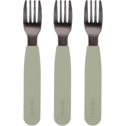 Filibabba Forchette In Silicone 3 Pezzi - Verde