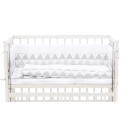 Fillikid Set Biancheria Per Letto Cocon Triangoli Grigio/bianco