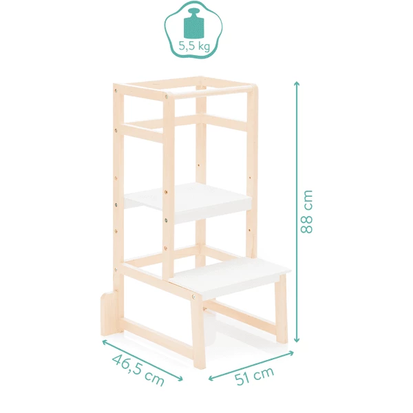 Fillikid Torre Di Apprendimento Montessoriana In Legno Massiccio, Naturale 5 Fillikid Torre Di Apprendimento Montessoriana In Legno Massiccio, Naturale - immagine 3