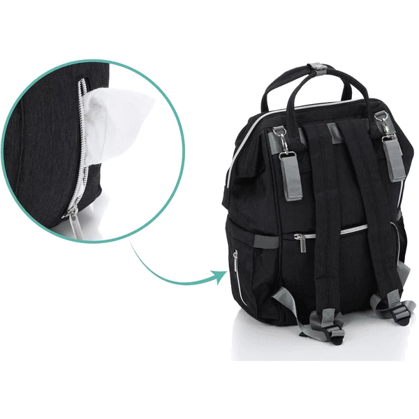 Fillikid Zaino Fasciatoio Parigi, Nero Melange 5 Fillikid Zaino Fasciatoio Parigi, Nero Melange - immagine 3