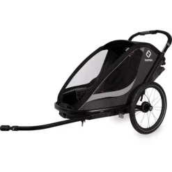 Hamax Rimorchio Per Bici Cocoon ONE Con Posizione Di Riposo Regolabile, Grigio/nero