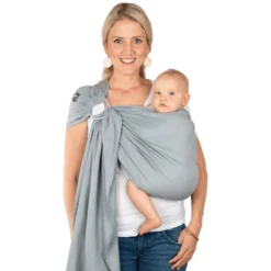 Hoppediz Fascia Porta Bebè Ring-Sling Ultralight Hamburg Graphit