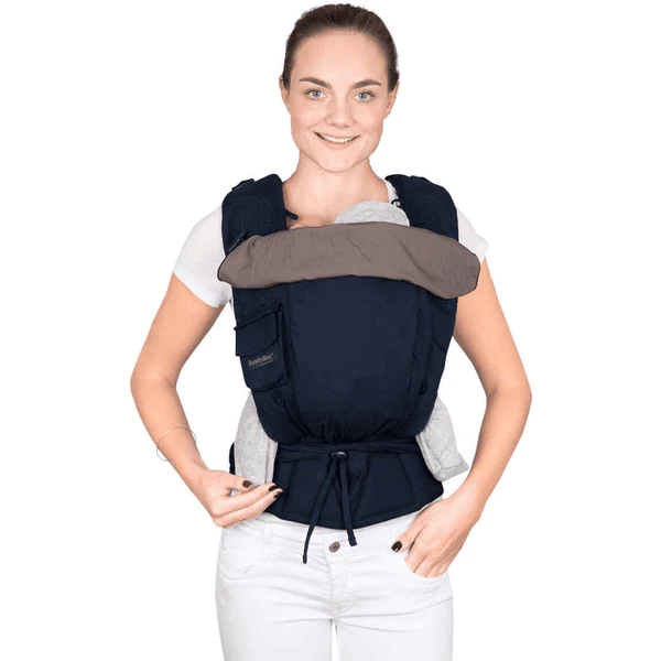 Hoppediz Marsupio Bondolino Plus Popeline Marine-grigio 4 Hoppediz Marsupio Bondolino Plus Popeline Marine-grigio - immagine 2