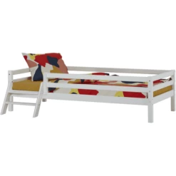 Hoppekids Basic Junior -Letto Bianco Con Scaletta 90 X 200 Cm