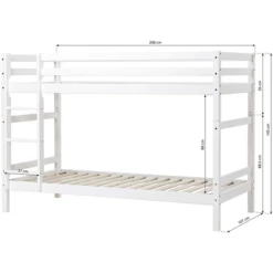 Hoppekids Letto A Castello Basic 90 X 200 Cm Bianco -Negozio online Pink Or Blue hoppekids letto a castello basic 90 x 200 cm bianco a305519 3