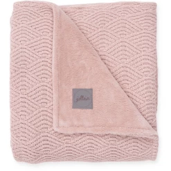 Jollein Copertina A Maglia River Knit Pale Pink Coral Fleece 100 X 150 Cm