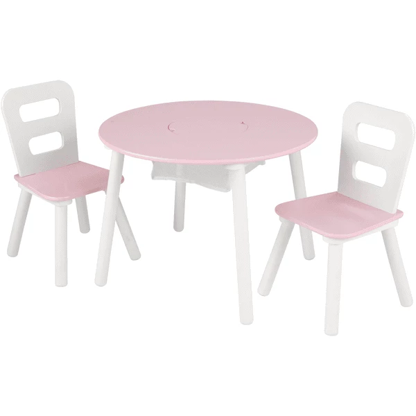 KidKraft® Tavolo Rotondo Con Due Sedie Bianco/rosa 4 KidKraft® Tavolo Rotondo Con Due Sedie Bianco/rosa - immagine 2