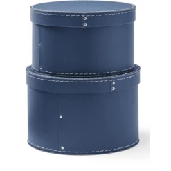 Kids Concept ® Set Di Box Di Stoccaggio Rotondo Di 2, Blu -Negozio online Pink Or Blue kids concept set di box di stoccaggio rotondo di 2 blu a291087 4