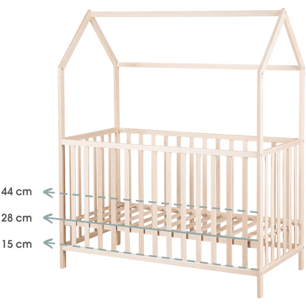 Kindsgard Letto A Forma Di Casa, Lillehus 70 X 140 Cm Legno Naturale 5 Kindsgard Letto A Forma Di Casa, Lillehus 70 X 140 Cm Legno Naturale - immagine 3