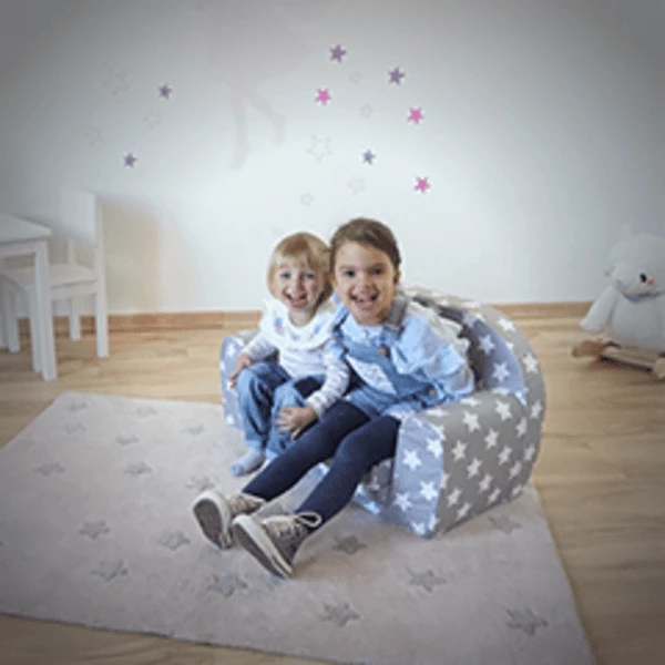 Knorr® Toys Divano Per Bambini - Stars Grey/white 4 Knorr® Toys Divano Per Bambini - Stars Grey/white - immagine 2