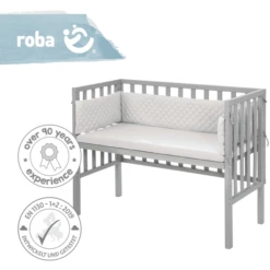 Roba Lettino Co-sleeping Regolabile In Altezza, Safe Asleep, Grigio Chiaro -Negozio online Pink Or Blue lettino co sleeping regolabile in altezza safe asleep grigio chiaro a308684 2