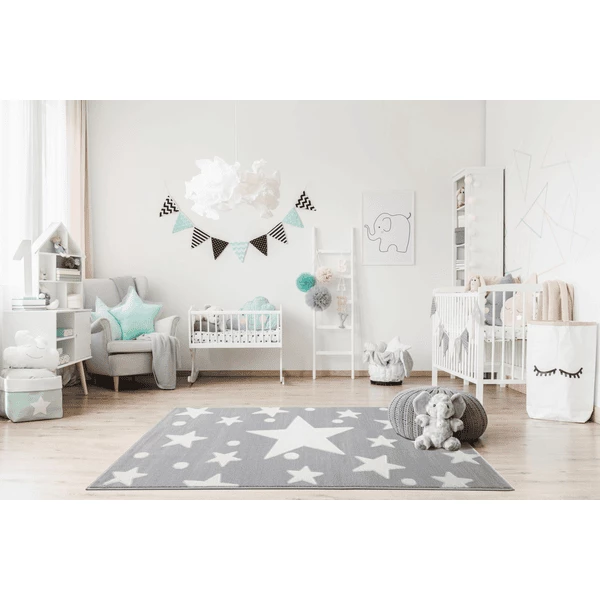LIVONE Tappeto Da Gioco Per Bambini Happy Rugs Estrella Argento/bianco 100 X 160 Cm 7 LIVONE Tappeto Da Gioco Per Bambini Happy Rugs Estrella Argento/bianco 100 X 160 Cm - immagine 5