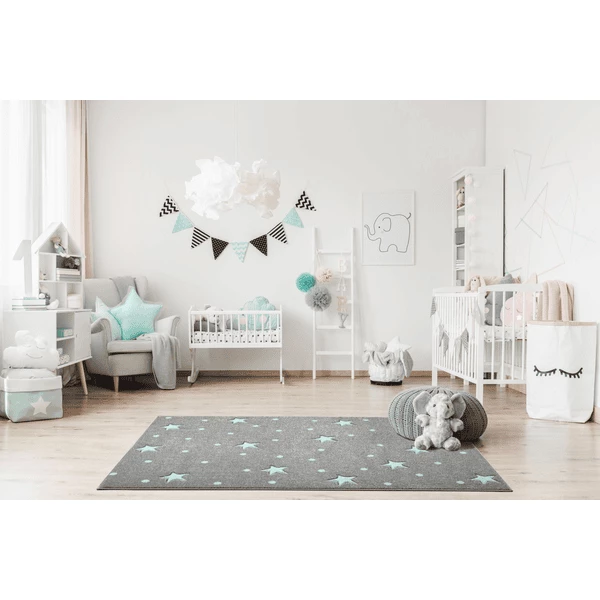 LIVONE Tappeto Da Gioco Per Bambini Kids Love Rugs Heaven Grigio Argento/menta, 100 X 150 Cm 6 LIVONE Tappeto Da Gioco Per Bambini Kids Love Rugs Heaven Grigio Argento/menta, 100 X 150 Cm - immagine 4