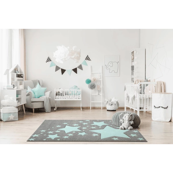 LIVONE Tappeto Da Gioco Per Bambini Kids Love Rugs Starline Grigio/menta 100 X 150 Cm 6 LIVONE Tappeto Da Gioco Per Bambini Kids Love Rugs Starline Grigio/menta 100 X 150 Cm - immagine 4