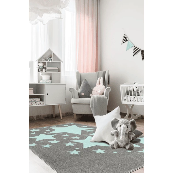 LIVONE Tappeto Da Gioco Per Bambini Kids Love Rugs Starline Grigio/menta 100 X 150 Cm 7 LIVONE Tappeto Da Gioco Per Bambini Kids Love Rugs Starline Grigio/menta 100 X 150 Cm - immagine 5