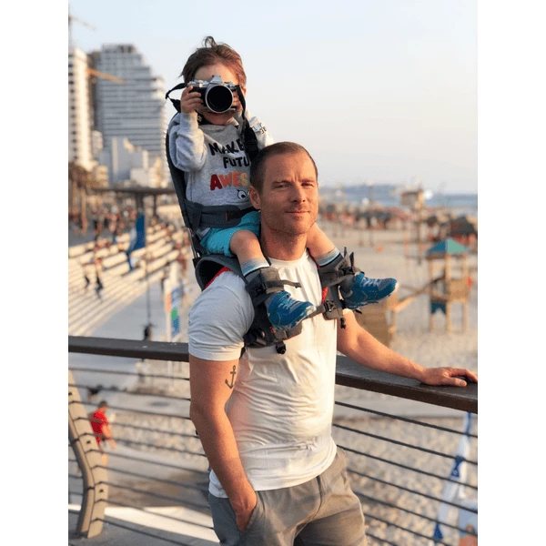 MINIMEIS Marsupio Porta Bimbo Sulle Spalle, Grigio/arancio 4 MINIMEIS Marsupio Porta Bimbo Sulle Spalle, Grigio/arancio - immagine 2