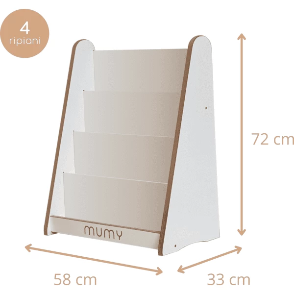 Mumy™ Libreria EasyTALL - Bianco/natur 5 Mumy™ Libreria EasyTALL - Bianco/natur - immagine 3