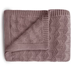 Mushie Coperta A Maglia Honeycomb Rose 80 X 100 Cm