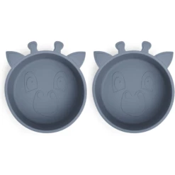 Nuuroo Ciotola In Silicone Alex Giraffe 2 Pezzi, Bering Sea