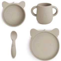 Nuuroo Set Di Stoviglie Lykke Koala 4 Pezzi, Cobble Stone