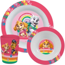 P:os Set Piatti Colazione Paw Patrol, Girl, 3 Pezzi