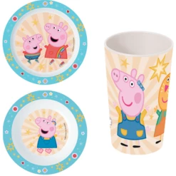 P:os Set Piatti Colazione Peppa Pig, 3 Pezzi