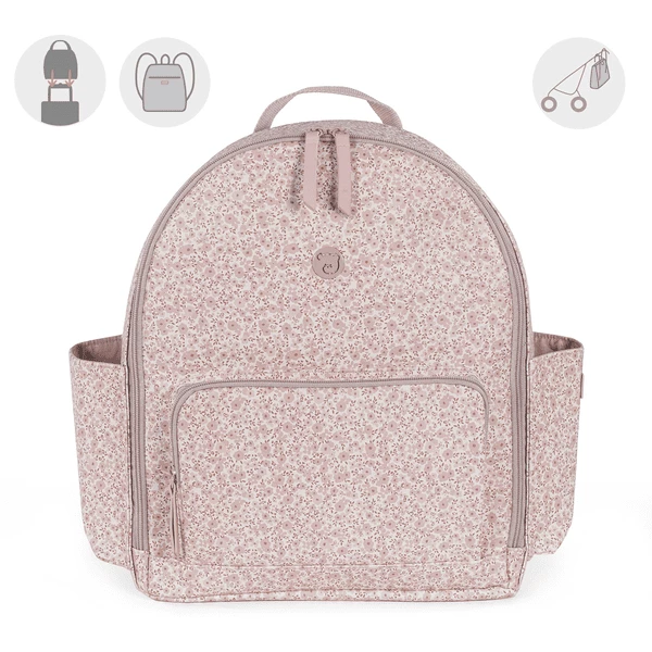 Pasito A Pasito Zaino Fasciatoio Porta Pannolini - Rosa Con Fiori 4 Pasito A Pasito Zaino Fasciatoio Porta Pannolini - Rosa Con Fiori - immagine 2