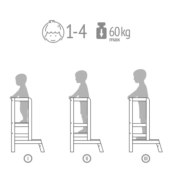 Polini Torre Di Apprendimento Montessoriana Step - Grigio 5 Polini Torre Di Apprendimento Montessoriana Step - Grigio - immagine 3