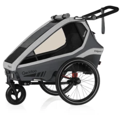 Qeridoo® Rimorchio Per Biciclette Kidgoo1 Steel Grey