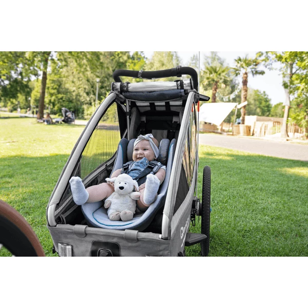 Qeridoo® Seggiolino Per Bambini Per Rimorchio Biciclette, Grigio Chiaro 7 Qeridoo® Seggiolino Per Bambini Per Rimorchio Biciclette, Grigio Chiaro - immagine 5