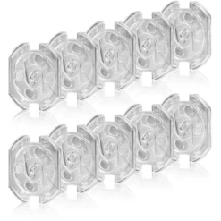 Reer Protezioni Adesive Per Prese, 10 Pezzi Trasparenti