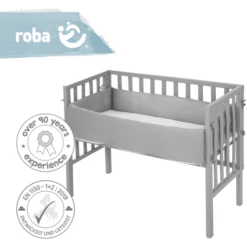 Roba 2in1 Lettino Co-sleeping Regolabile In Altezza, Safe Asleep, Grigio Scuro -Negozio online Pink Or Blue roba 2in1 lettino co sleeping regolabile in altezza safe asleep grigio scuro a308688 2