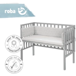 Roba 2in1 Lettino Co-sleeping Style Stars Silver Grey -Negozio online Pink Or Blue roba 2in1 lettino co sleeping style stars silver grey a315648 2