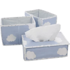 Roba Care Organizer Set Da 3, Nuvolette, Blu -Negozio online Pink Or Blue roba care organizer set da 3 nuvolette blu a245941 2