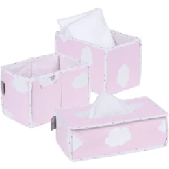 Roba Care Organizer Set Da 3, Nuvolette, Rosa -Negozio online Pink Or Blue roba care organizer set da 3 nuvolette rosa a245940 1