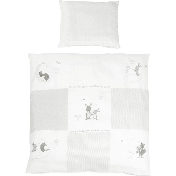 Roba Culla Con Set Biancheria Fox & Bunny, Bianco 4 Roba Culla Con Set Biancheria Fox & Bunny, Bianco - immagine 2