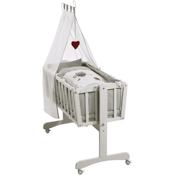 Roba Culla Con Set Biancheria Gufetto, Bianco 3 Roba Culla Con Set Biancheria Gufetto, Bianco