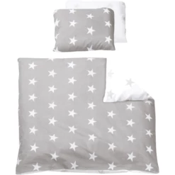 Roba Culla Con Set Biancheria Little Stars, Bianco/grigio -Negozio online Pink Or Blue roba culla con set biancheria little stars bianco grigio a171546 4