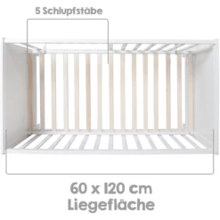 Roba Lettino Bianco 60 X 120 Cm Con Materasso Safe Asleep -Negozio online Pink Or Blue roba lettino bianco 60 x 120 cm con materasso safe asleep a349555 3
