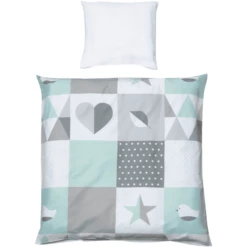 Roba Set Culla 2 Pezzi, Happy Patch Mint 80 X 80 Cm -Negozio online Pink Or Blue roba set culla 2 pezzi happy patch mint 80 x 80 cm a246505 1