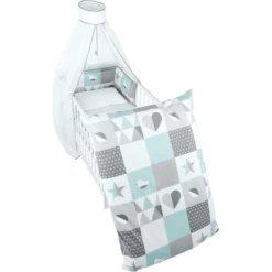 Roba Set Culla 4 Pezzi 100 X 135cm, Happy Patch Mint -Negozio online Pink Or Blue roba set culla 4 pezzi 100 x 135cm happy patch mint a246516 1