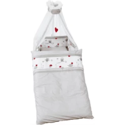 Roba Set Lettino 4 Pezzi 100x135cm Guffetto, Grigio Bianco Stampato -Negozio online Pink Or Blue roba set lettino 4 pezzi 100x135cm guffetto grigio bianco stampato a097812 1