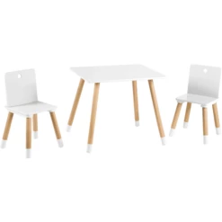 Roba Set Tavolo + Sedie, Bianco/legno Naturale 5 Roba Set Tavolo + Sedie, Bianco/legno Naturale -Negozio online Pink Or Blue roba set tavolo sedie bianco legno naturale a285842 1