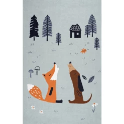 ScandicLiving Tappeto Volpe E Cane, Grigio 100x160 Cm 11 ScandicLiving Tappeto Volpe E Cane, Grigio 100x160 Cm -Negozio online Pink Or Blue scandicliving tappeto volpe e cane grigio 100x160 cm a275367 4