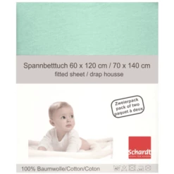 Schardt Lenzuola In Jersey, Confezione Doppia, Menta 70 X 140 Cm -Negozio online Pink Or Blue schardt lenzuola in jersey confezione doppia menta 70 x 140 cm a214910 2