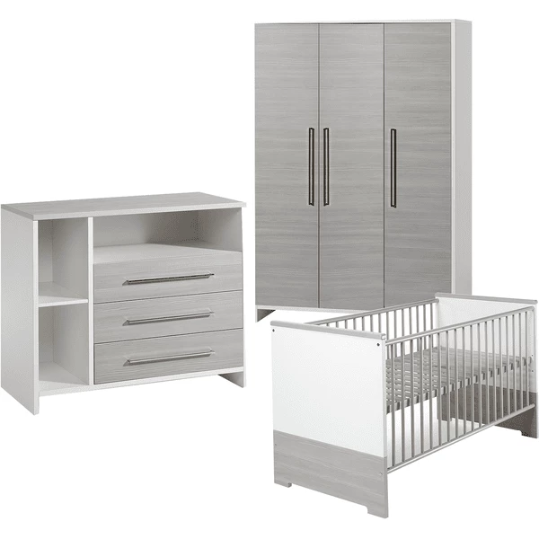 SCHARDT Set Cameretta Neonato Eco Silber Con Lettino, Fasciatoio E Armadio A 3 Ante 4 SCHARDT Set Cameretta Neonato Eco Silber Con Lettino, Fasciatoio E Armadio A 3 Ante - immagine 2